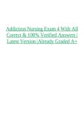 Addiction Nursing Exam 4 With All Correct & 100&percnt; Verified Answers &vert;Latest Version &vert;Already Graded A&plus; 