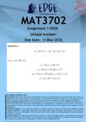 MAT3702 Assignment 1 &lpar;ANSWERS&rpar; 2026 - DISTINCTION GUARANTEED