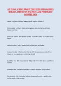 ATI TEAS 6 SCIENCE REVIEW QUESTIONS AND ANSWERS BIOLOGY&comma; CHEMISTRY&comma; ANATOMY&comma; AND PHYSIOLOGY UPDATED 2026