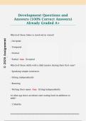 Development Questions and  Answers &lpar;100&percnt; Correct Answers&rpar;  Already Graded A&plus;