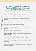 English 9B - Roots Questions and  Answers &lpar;100&percnt; Correct Answers&rpar;  Already Graded A&plus; 