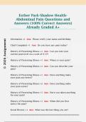 Esther Park-Shadow Health Abdominal Pain Questions and  Answers &lpar;100&percnt; Correct Answers&rpar;  Already Graded A&plus; 