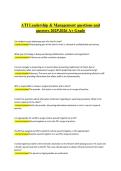ATI Leadership & Management &ndash; 2025&ndash;2026 &ndash; Complete Nursing Questions and Answers &lpar;A&plus; Grade&rpar;