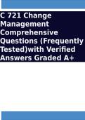 WGU C721 - NJP1 Task 1 Change Management Exam Questions and Complete Solutions Graded A  Package Deal