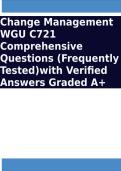 Change Management WGU C721 Comprehensive Questions &lpar;Frequently Tested&rpar;with Verified Answers Graded A&plus;