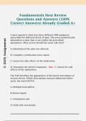Fundamentals Hesi Review  Questions and Answers &lpar;100&percnt;  Correct Answers&rpar; Already Graded A&plus; 