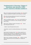 Fundamentals of Nursing&colon; Chapter 9  Questions and Answers &lpar;100&percnt;  Correct Answers&rpar; Already Graded A&plus;