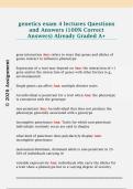genetics exam 4 lectures Questions  and Answers &lpar;100&percnt; Correct  Answers&rpar; Already Graded A&plus;