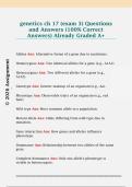 genetics ch 17 &lpar;exam 3&rpar; Questions  and Answers &lpar;100&percnt; Correct  Answers&rpar; Already Graded A&plus;