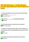 UWF EDF 6226 Exam 2 &ndash; Verified Q&A Deck &lpar;Function-Based Definitions&comma; FBAs & Behavioral Cusps&rpar;&period;pdf