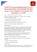 NURS 5315 Advanced Pathophysiology ACTUAL EXAM QUESTIONS AND ANSWERS 2026&sol;2027 &vert; Exam 1 UTA &vert; Graduate-Level Assessment &vert; Pass Guaranteed - A&plus; Graded