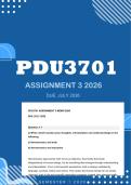 PDU3701 ASSIGNMENT 3 2026 - DISTINCTION &vert; Due July 2026