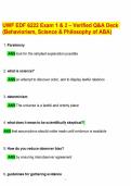 UWF EDF 6222 Exam 1 & 2 &ndash; Verified Q&A Deck &lpar;Behaviorism&comma; Science & Philosophy of ABA&rpar;&period;pdf