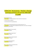 CHEM 210 Biochemistry &ndash; Module 1 &lpar;Portage Learning&rpar; &ndash; 2026&ndash;2027 &ndash; Complete Questions and Answers &lpar;A&plus; Grade&rpar;