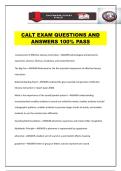CALT EXAM QUESTIONS AND ANSWERS 100&percnt; PASS