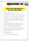 CALT Exam Questions and Answers 100&percnt; PASS