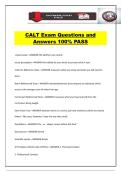 CALT Exam Questions and Answers 100&percnt; PASS