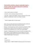 PSYCHIATRIC MENTAL HEALTH NURSING EXAM 1 STUDY GUIDE 104 QUESTIONS WITH VERIFIED ANSWERS 2025&sol;2026&comma;100&percnt;CORRECT