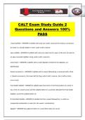 CALT Exam Study Guide 2 Questions and Answers 100&percnt; PASS