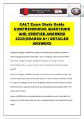 CALT Exam Study Guide COMPREHENSIVE QUESTIONS AND VERIFIED ANSWERS 2025&lpar;GRADED A&plus;&rpar; DETAILED ANSWERS