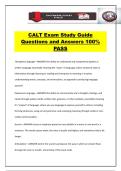 CALT Exam Study Guide Questions and Answers 100&percnt; PASS