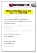 CALT Intro Test Questions and Answers 100&percnt; PASS