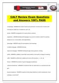 CALT Review Exam Questions and Answers 100&percnt; PASS