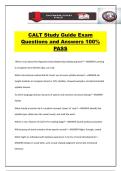 CALT Study Guide Exam Questions and Answers 100&percnt; PASS