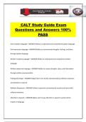 CALT Study Guide Exam Questions and Answers 100&percnt; PASS