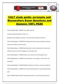 CALT study guide&colon; acronyms and Researchers Exam Questions and Answers 100&percnt; PASS