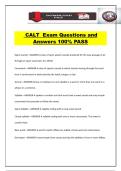 CALT Exam Questions and Answers 100&percnt; PASS