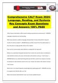 Comprehensive CALT Exam 2024&colon; Language&comma; Reading&comma; and Dyslexia Key Concepts Exam Questions and Answers 100&percnt; PASS