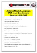 History of English Language - CALT exam Questions and Answers 100&percnt; PASS