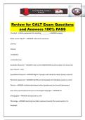 Review for CALT Exam Questions and Answers 100&percnt; PASS