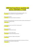 CSR Final Exam Review &ndash; 2025&ndash;2026 &ndash; Complete Questions and Answers &lpar;A&plus; Grade&rpar;
