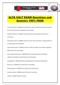 ALTA CALT EXAM Questions and Answers 100&percnt; PASS