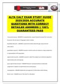 ALTA CALT EXAM STUDY GUIDE 2025&sol;2026 ACCURATE QUESTIONS WITH CORRECT DETAILED ANSWERS &vert;&vert; 100&percnt; GUARANTEED PASS