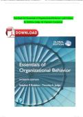 Test Bank For Essentials of Organizational Behavior&comma; 15th Edition By Robbins&comma; Judge All Chapters Complete Guide A&plus; ISBN&colon;9781292406664 Newest Edition 2025 Instant Download Pdf