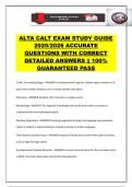 ALTA CALT EXAM STUDY GUIDE 2025&sol;2026 ACCURATE QUESTIONS WITH CORRECT DETAILED ANSWERS &vert;&vert; 100&percnt; GUARANTEED PASS