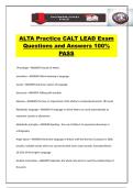 ALTA Practice CALT LEAD Exam Questions and Answers 100&percnt; PASS
