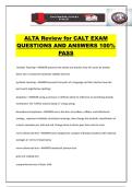 ALTA Review for CALT EXAM QUESTIONS AND ANSWERS 100&percnt; PASS