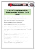 C&period;A&period;L&period;T Exam Study Guide Questions and Answers 100&percnt; PASS