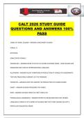 CALT 2026 STUDY GUIDE QUESTIONS AND ANSWERS 100&percnt; PASS
