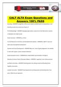 CALT ALTA Exam Questions and Answers 100&percnt; PASS