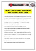 CALT Exam - Domain 5 Questions and Answers 100&percnt; PASS