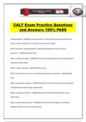 CALT Exam Practice Questions and Answers 100&percnt; PASS