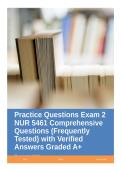 Practice Questions Exam 2 NUR 5461 Comprehensive Questions &lpar;Frequently Tested&rpar; with Verified Answers Graded A&plus;