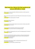 New Mexico Life Only Insurance Licensing Exam Prep &ndash; Verified Questions & Answers 2025&sol;2026 &lpar;A&plus; Grade Edition&rpar;