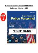 Supervision of Police Personnel Test Bank 10th Edition &lpar;PDF&rpar; &ndash; Iannone