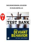 Thio&rsquo;s Deviant Behavior Test Bank 13th Edition &lpar;PDF&rpar; &ndash; Taylor